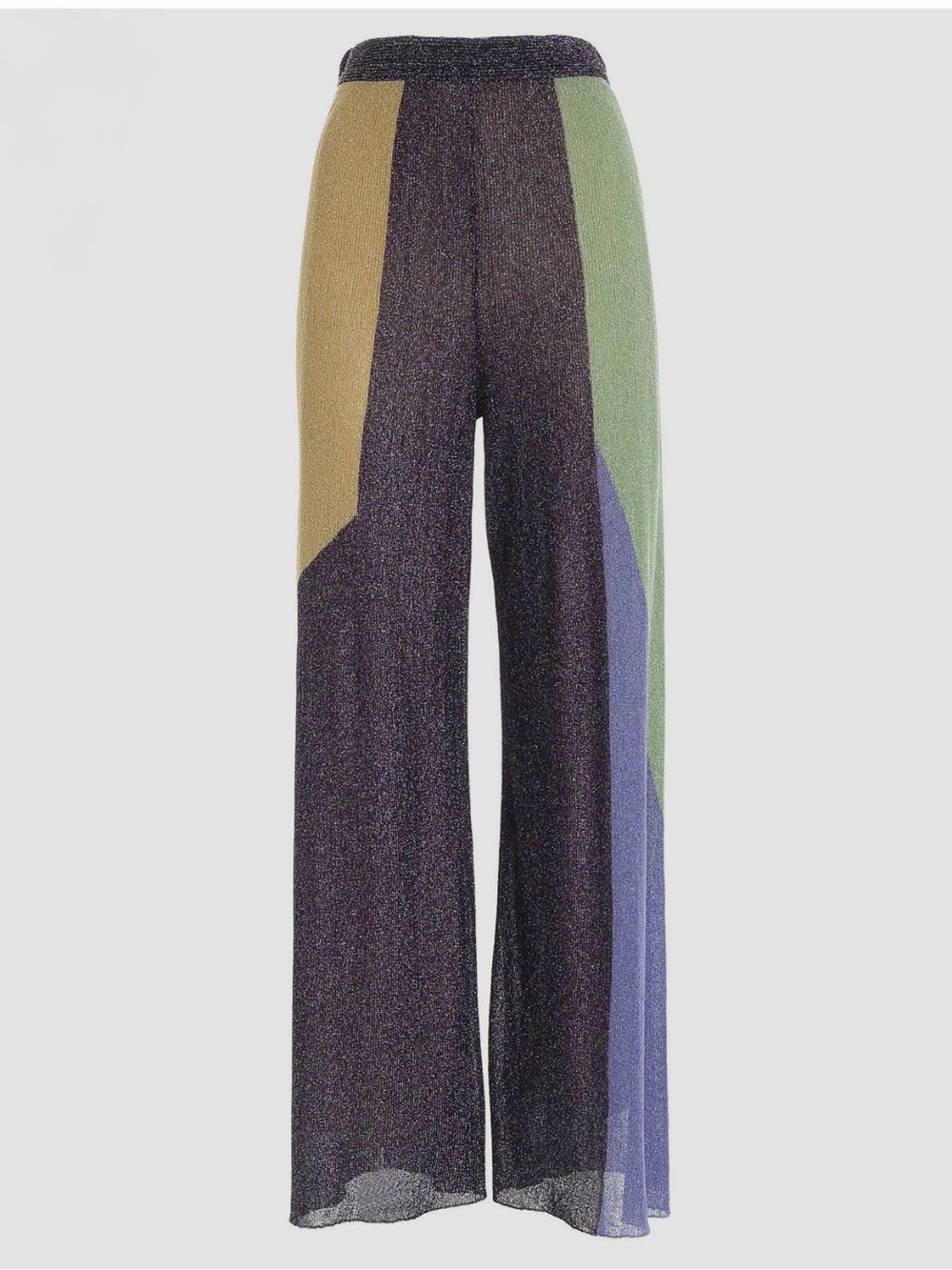 M Missoni Metallic Colorblock Wide Leg Knit Lurex Pants -Approximately Large